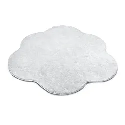 Vågig Rund Matta - Aranga Super Soft Fur (vit)