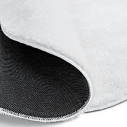 Vågig Rund Matta - Aranga Super Soft Fur (vit)
