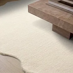 Vlnitý vlnený koberec - Diu Hand Tufted Wool Premium (krém)