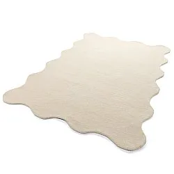 Vlnitý vlnený koberec - Diu Hand Tufted Wool Premium (krém)