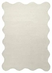 Vlnitý vlnený koberec - Diu Hand Tufted Wool Premium (biely)