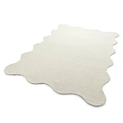 Vlnitý vlnený koberec - Diu Hand Tufted Wool Premium (biely)