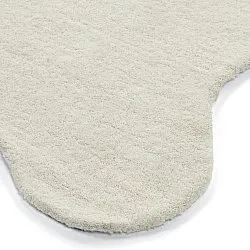 Vlnitý vlnený koberec - Diu Hand Tufted Wool Premium (biely)