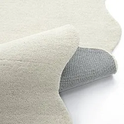 Vlnitý vlnený koberec - Diu Hand Tufted Wool Premium (biely)