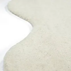 Vlnitý vlnený koberec - Diu Hand Tufted Wool Premium (biely)