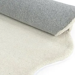 Vlnitý vlnený koberec - Diu Hand Tufted Wool Premium (biely)