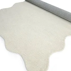 Vlnitý vlnený koberec - Diu Hand Tufted Wool Premium (biely)