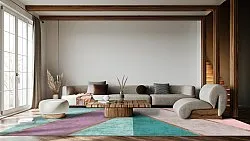 Koberec Wilton - Sanya (modrá/multikolórová)