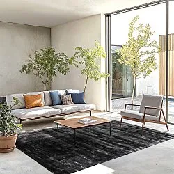 Koberec z viskózy - Jodhpur špeciálna luxusná edícia (čierna)