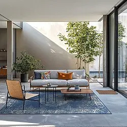 Koberec do interiéru a exteriéru - Brussels Weave (modrá)