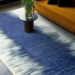 Koberec Wilton - Cara (biela/tmavomodrá)