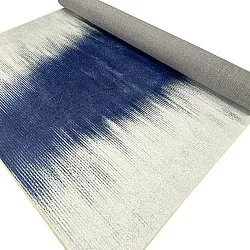 Koberec Wilton - Cara (biela/tmavomodrá)