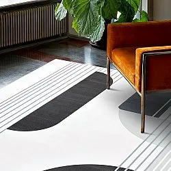 Koberec Wilton - Delft (biely/sivý/čierny)