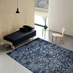 Koberec Wilton - Kvety (modrý)
