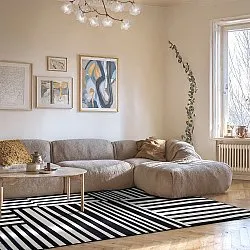 Koberec Wilton - Joma (čierny/biely)