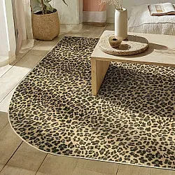 Polooválny koberec WiltonLeopard (hnedý)