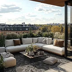 Koberec na interiér a exteriér - Brussels Night (čierny)