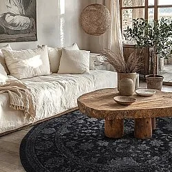 Okrúhly koberec - Peking Majestic (čierna)