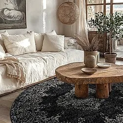 Kruhový koberec - Peking (čierny)