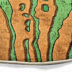 Kruhový koberec - Zebra (zelená/oranžová)