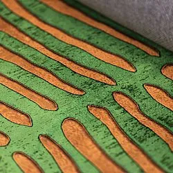 Kruhový koberec - Zebra (zelená/oranžová)