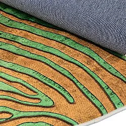 Kruhový koberec - Zebra (zelená/oranžová)