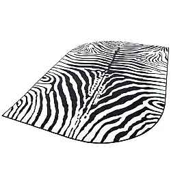 Polooválny koberec Wilton - Zebra (čierna/biela)