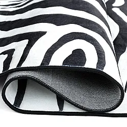 Polooválny koberec Wilton - Zebra (čierna/biela)