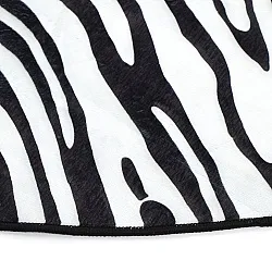 Polooválny koberec Wilton - Zebra (čierna/biela)