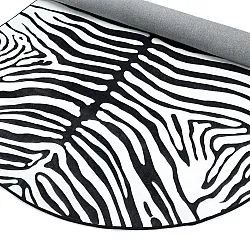 Polooválny koberec Wilton - Zebra (čierna/biela)
