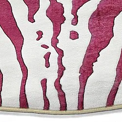 Kruhový koberec - Zebra (ružová)