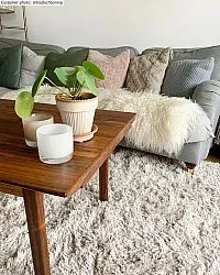 Koberce s chlupem - Plátno (béžové)