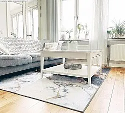 Koberec Wilton - Padova (čierna/biela/zlatá)