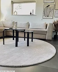 Kruhový koberec - Recyklovaný PET s viskózovým vzhľadom (offwhite)