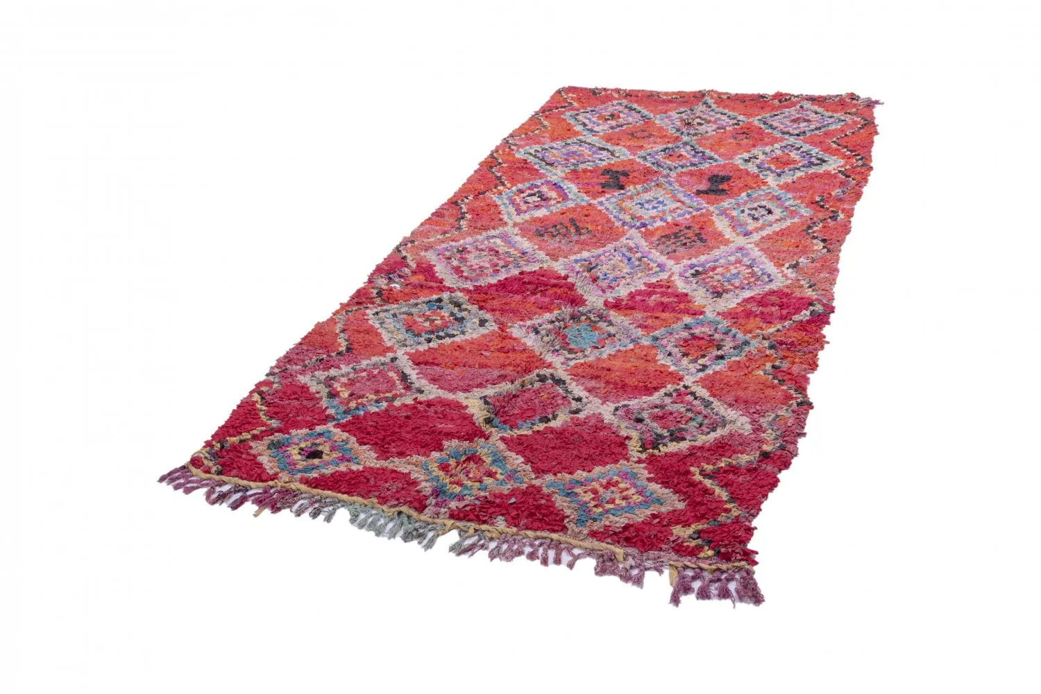Marockansk Boucherouite-matta 260 x 130 cm