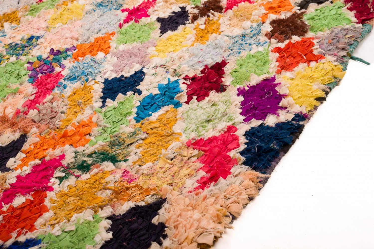 Marocký berberský koberec Boucherouite 120 x 335 cm