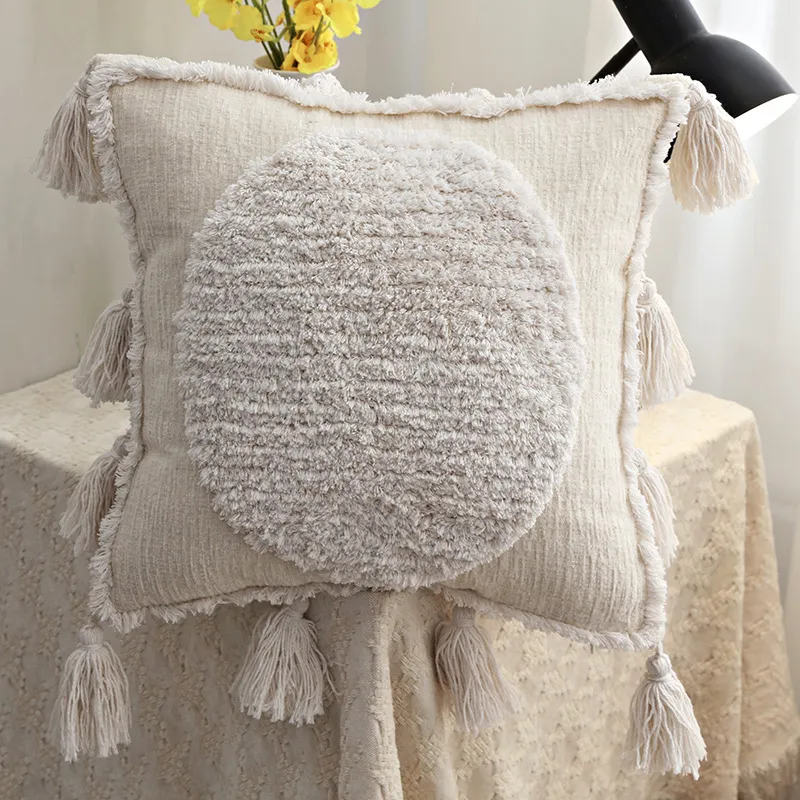 Obal na vankúš - Boho Tassels (offwhite)