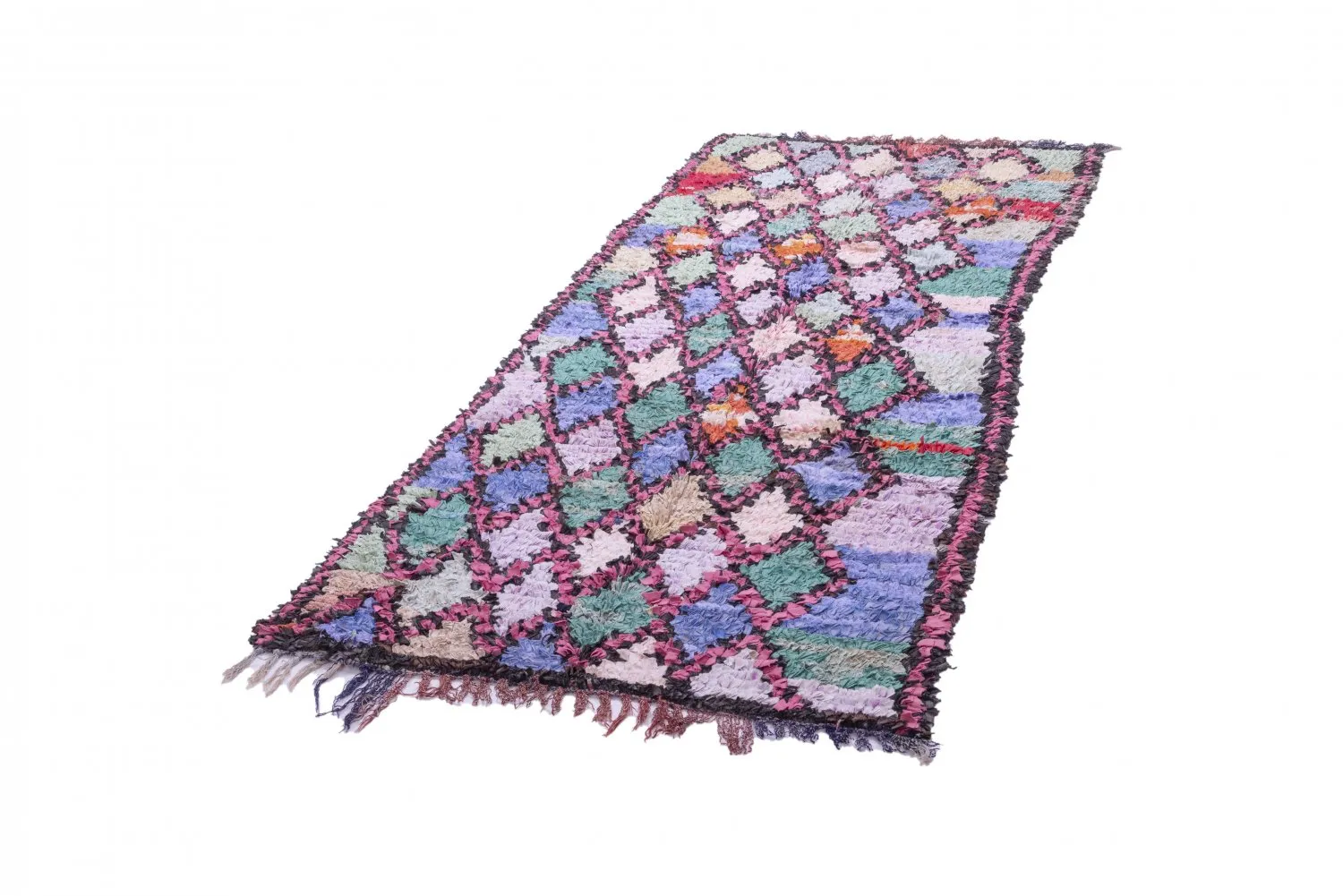 Marockansk Boucherouite-matta 245 x 100 cm