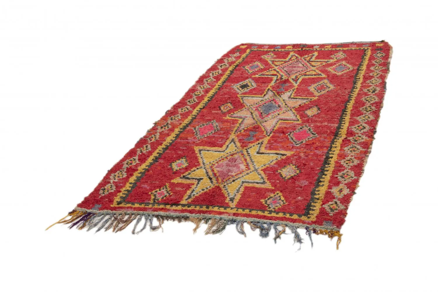 Marockansk Boucherouite-matta 250 x 145 cm