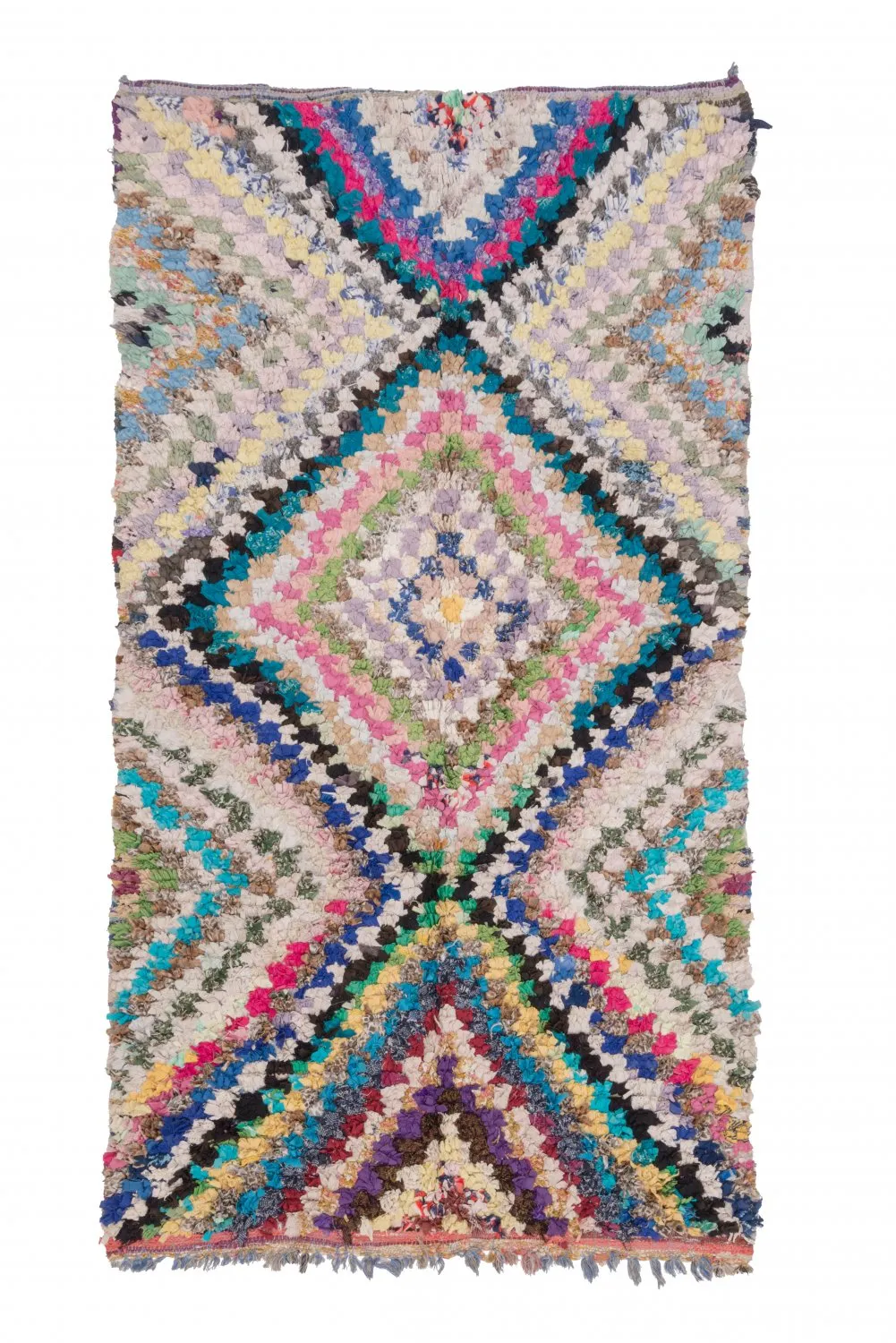 Marockansk Boucherouite-matta 265 x 140 cm