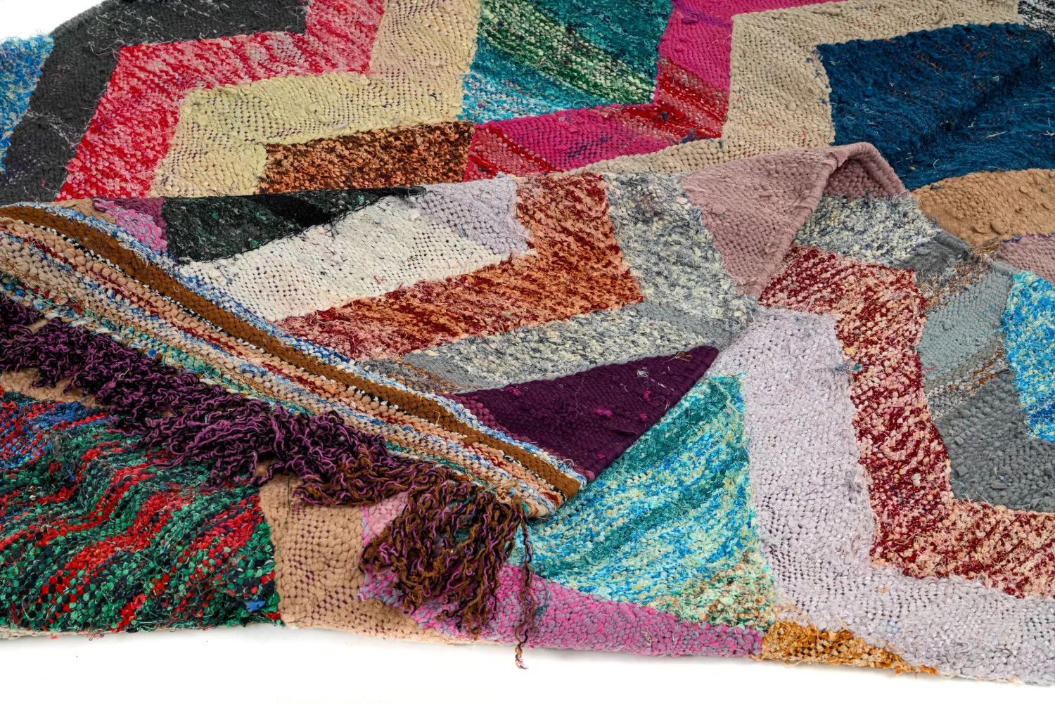 Koberec Berbere Marocký Boucherouite 135 x 260 cm