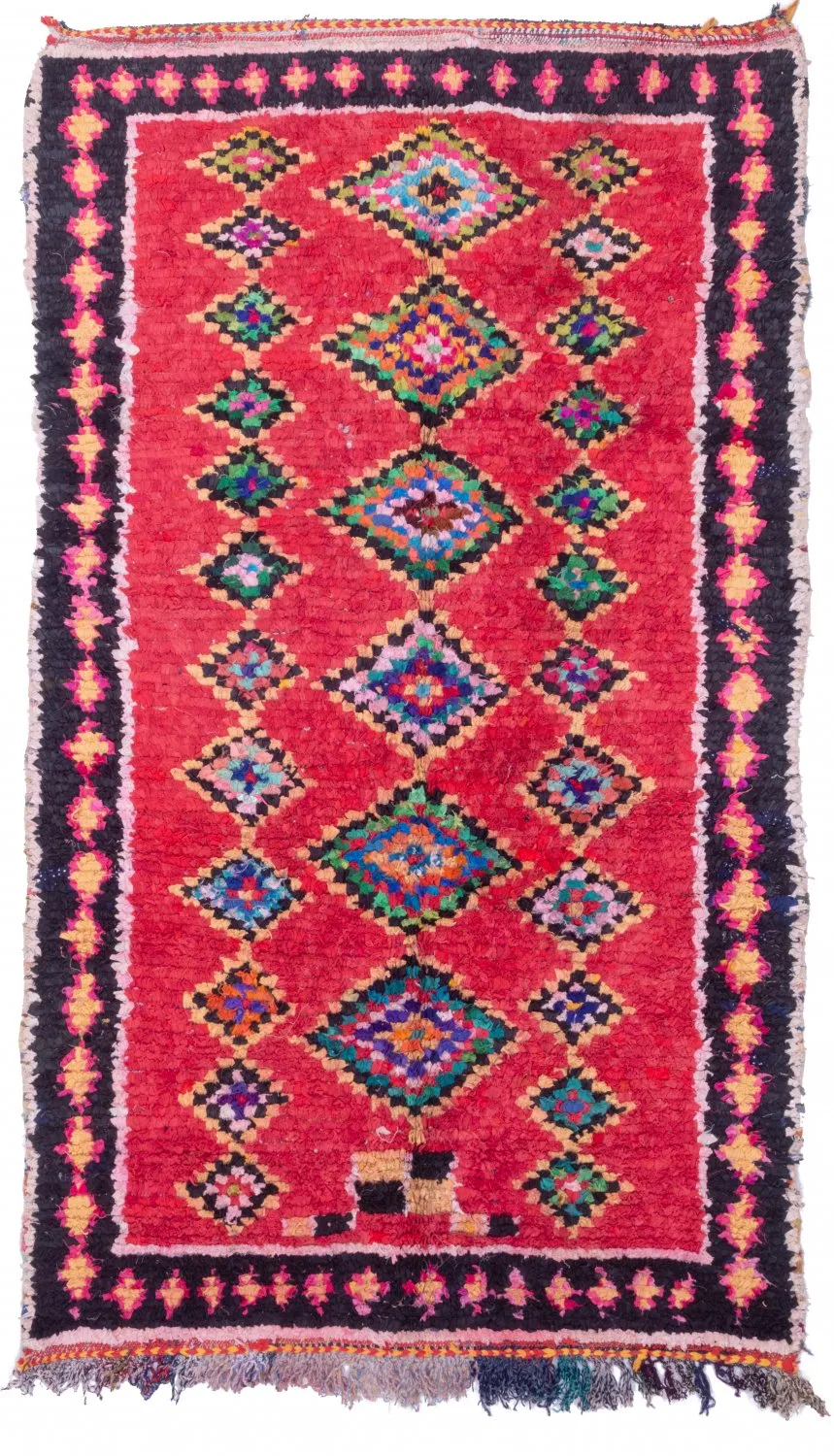 Marockansk Boucherouite-matta 255 x 145 cm