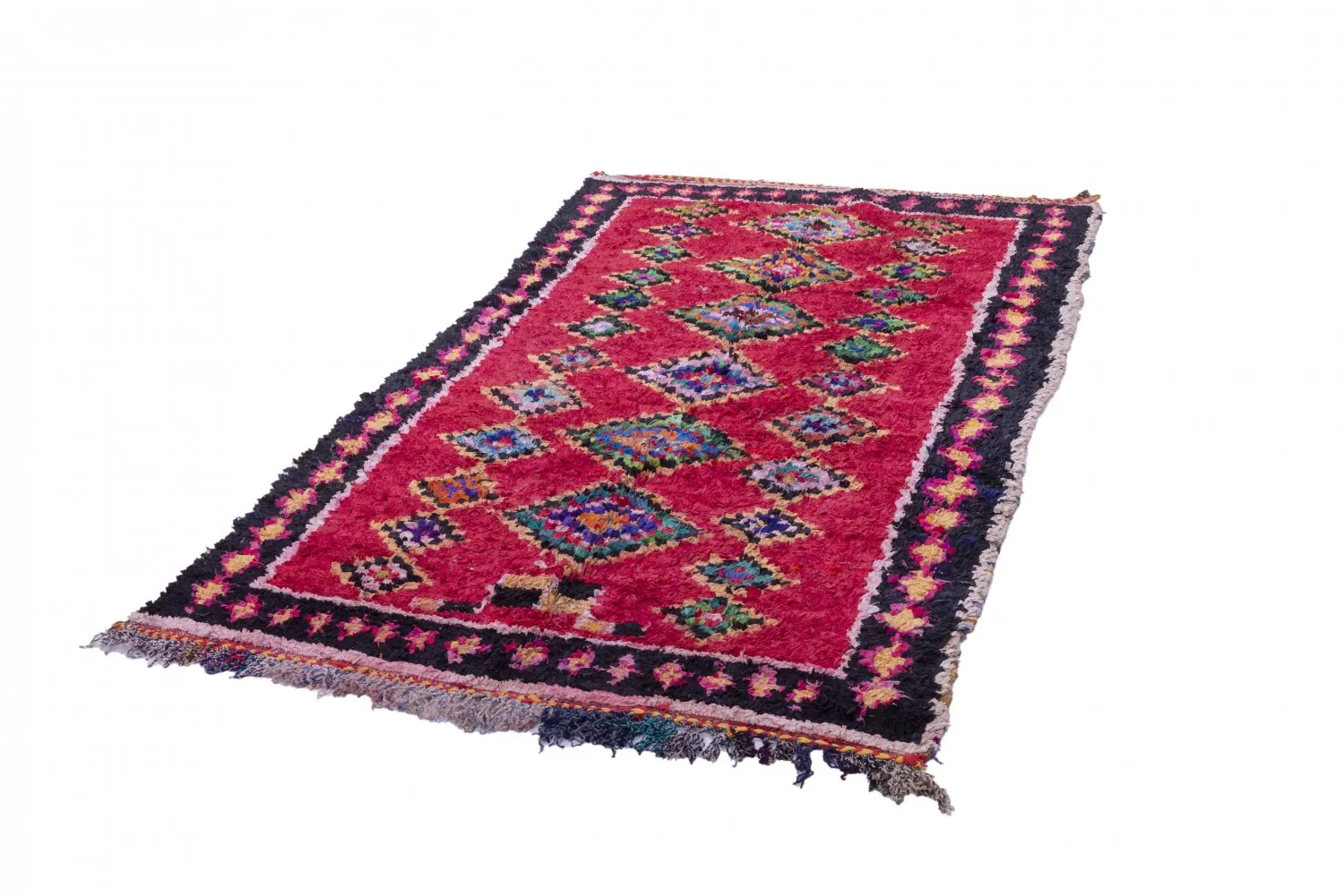 Marockansk Boucherouite-matta 255 x 145 cm