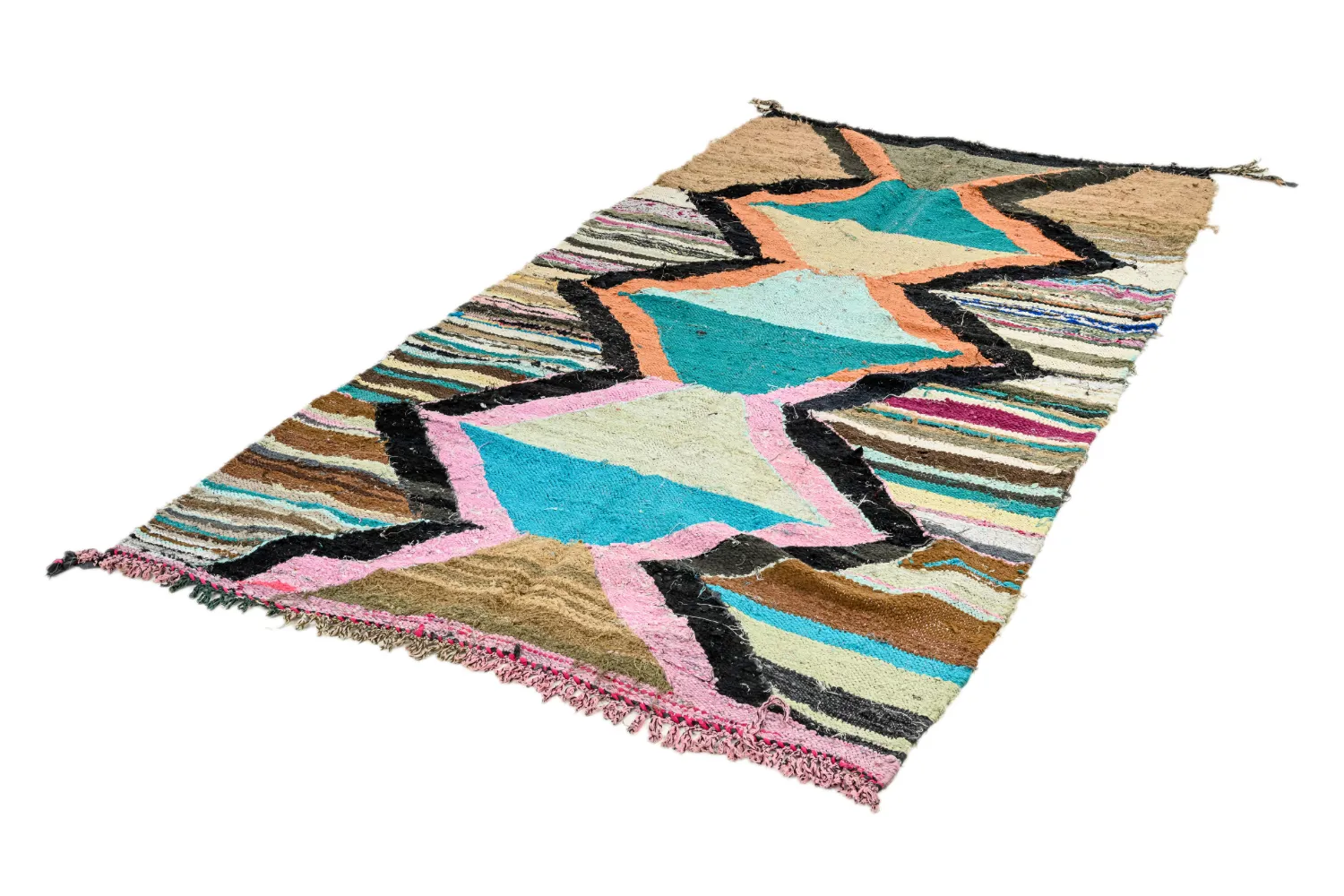 Koberec Berbere Marocký Boucherouite 135 x 265 cm