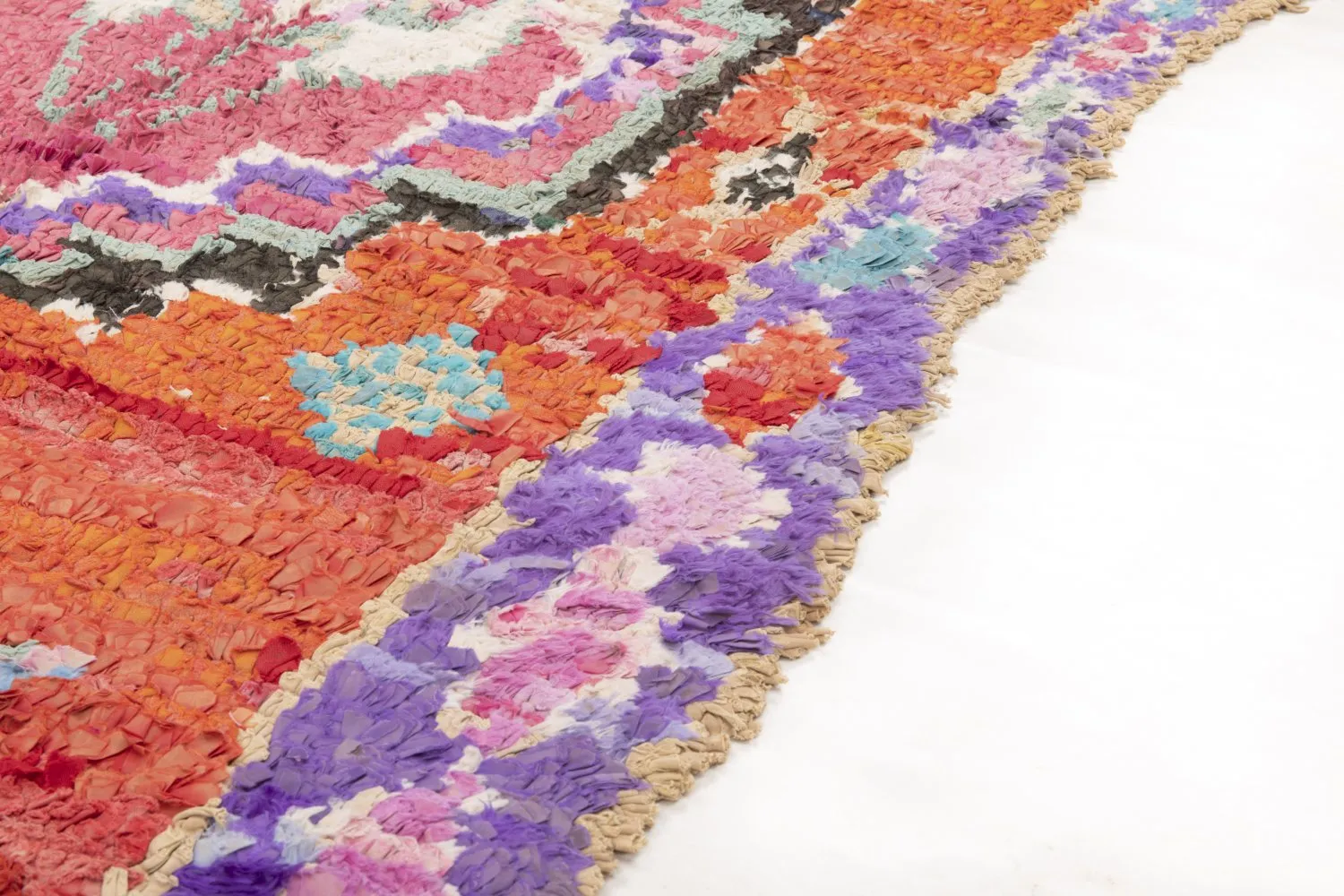 Marockansk Boucherouite-matta 220 x 105 cm