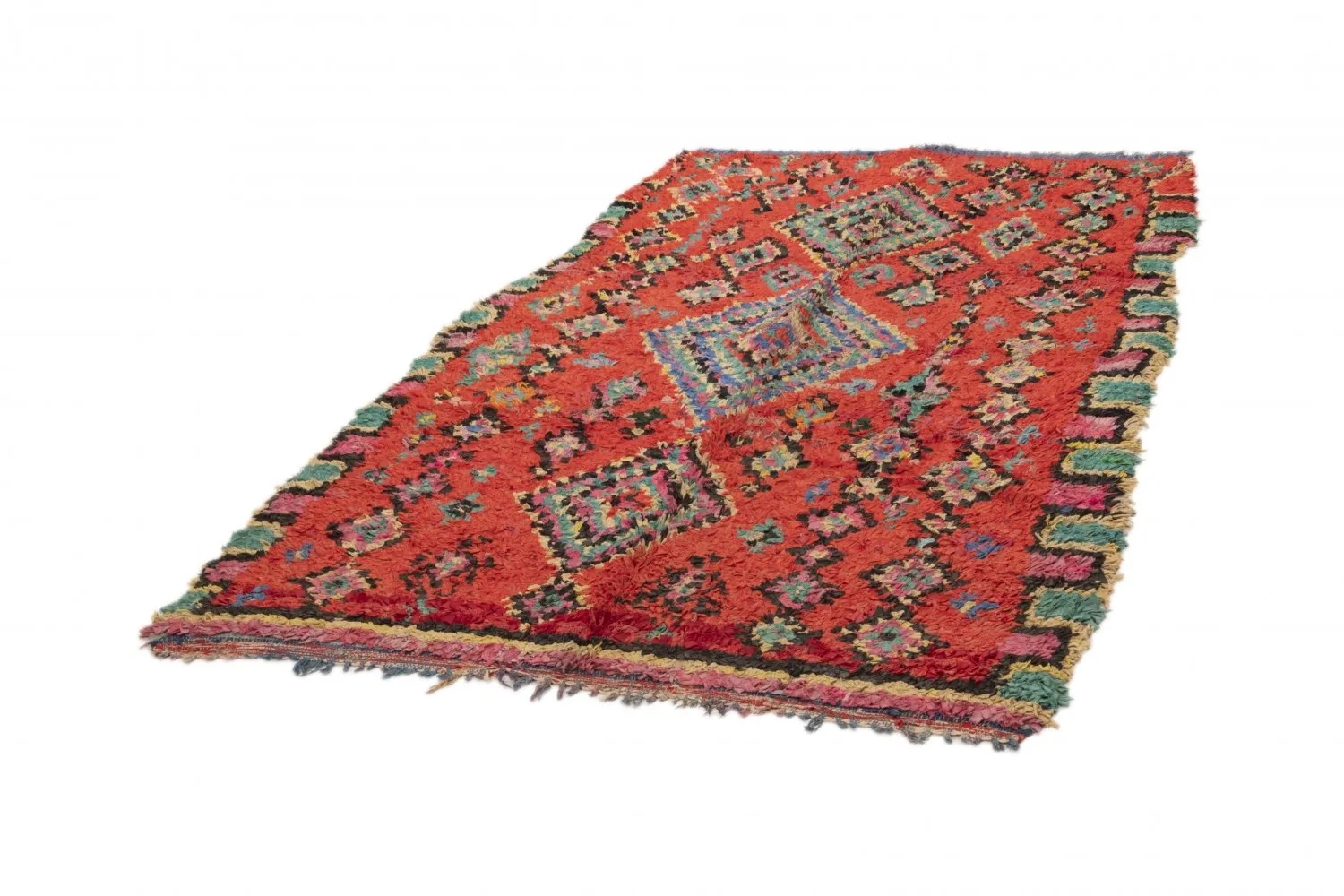Marockansk Boucherouite-matta 245 x 140 cm