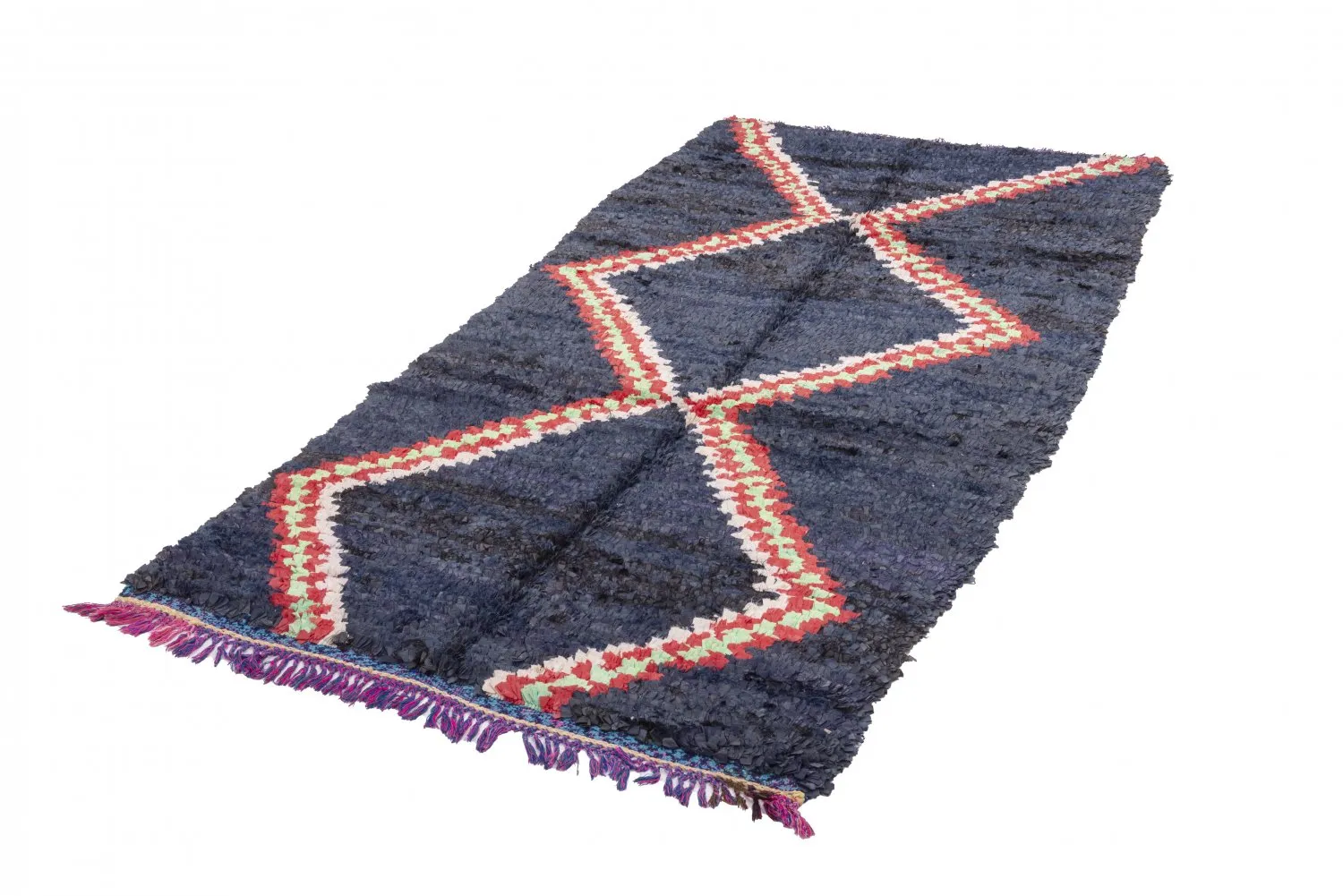 Marockansk Boucherouite-matta 265 x 135 cm