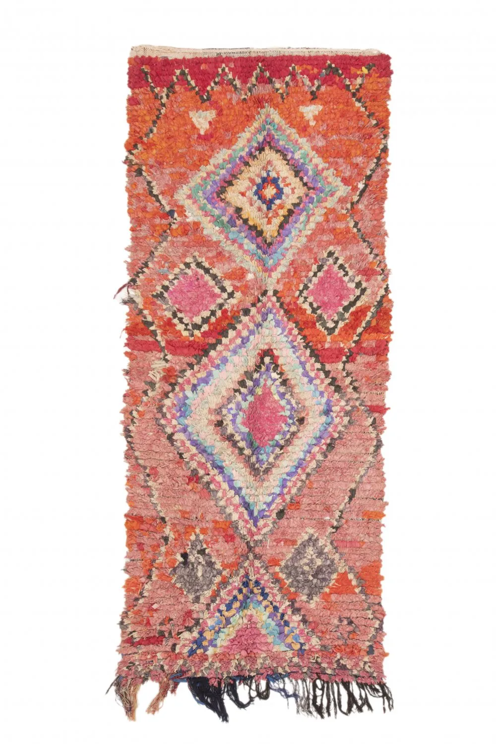Marockansk Boucherouite-matta 245 x 105 cm