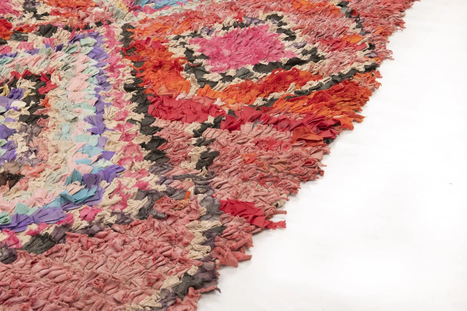 Marockansk Boucherouite-matta 245 x 105 cm