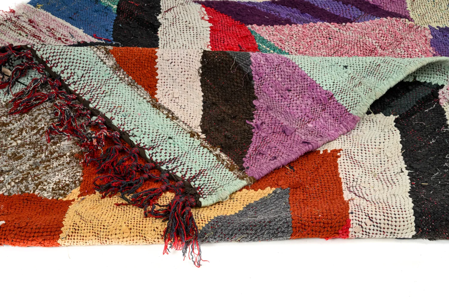 Koberec Berbere Marocký Boucherouite 140 x 305 cm